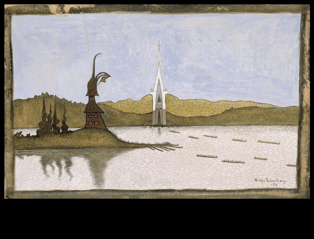 Dva kostely od Hugo Simberg