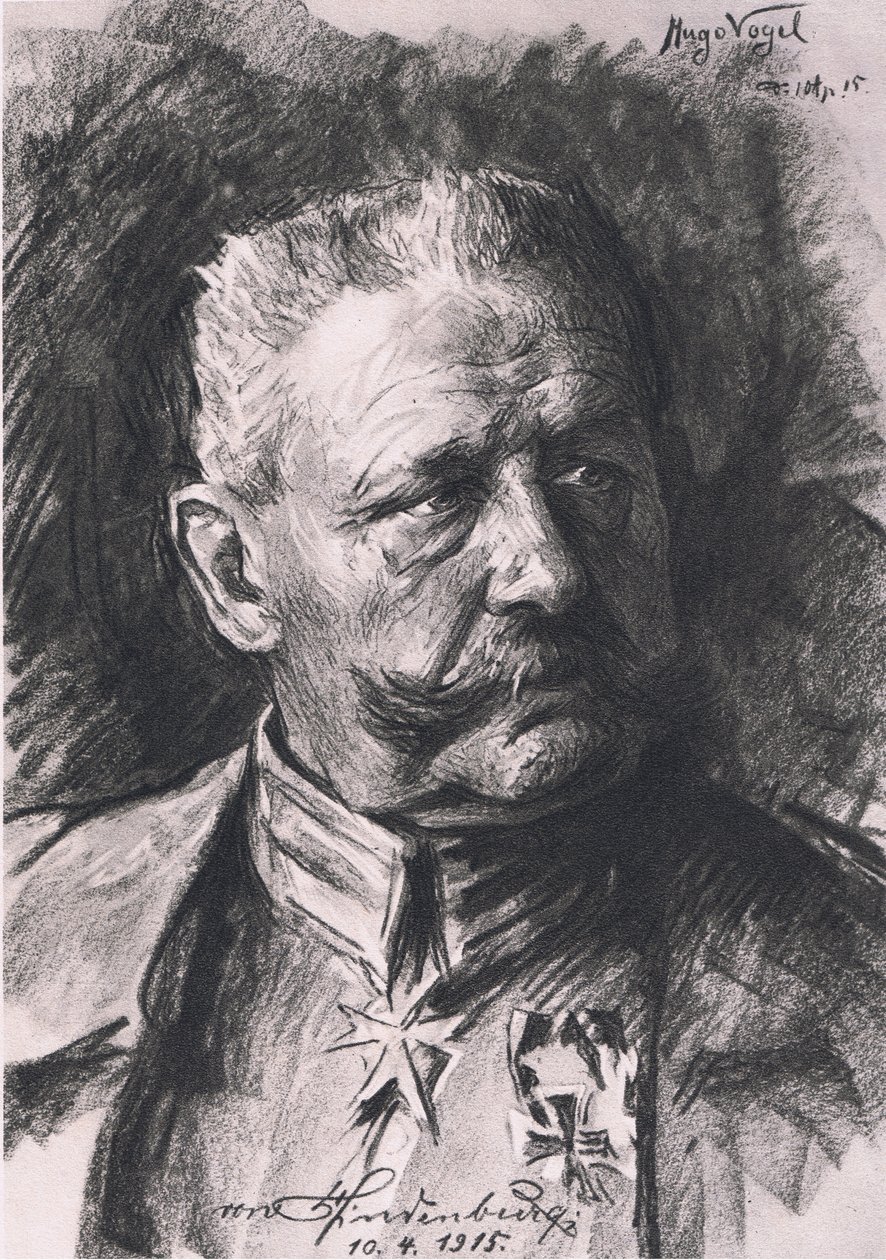Nový Marshall Vorwarts, ilustrace z Hindenburgu vydané nakladatelstvím Daterlandischer Derlag C U Weller Berlin, 1922 od Hugo Vogel