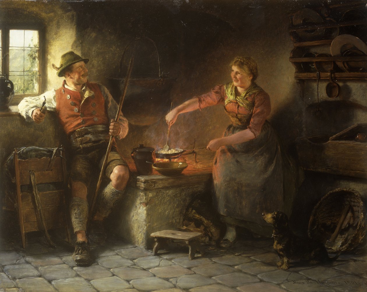 V kuchyni, 1901 od Hugo Wilhelm Kauffman