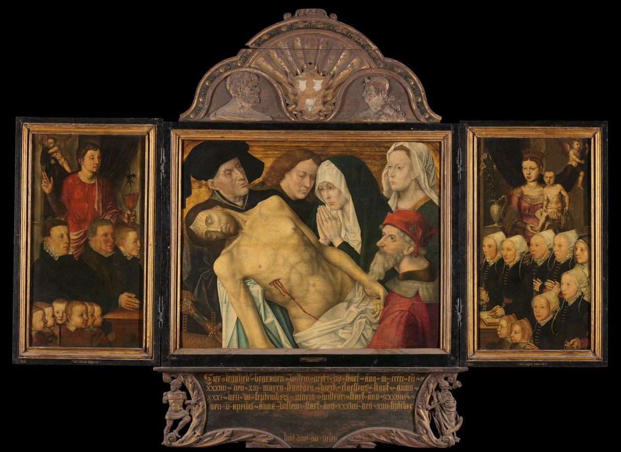 Oplakávání, asi 1527 (olej na desce) od Hugo van der (after) Goes