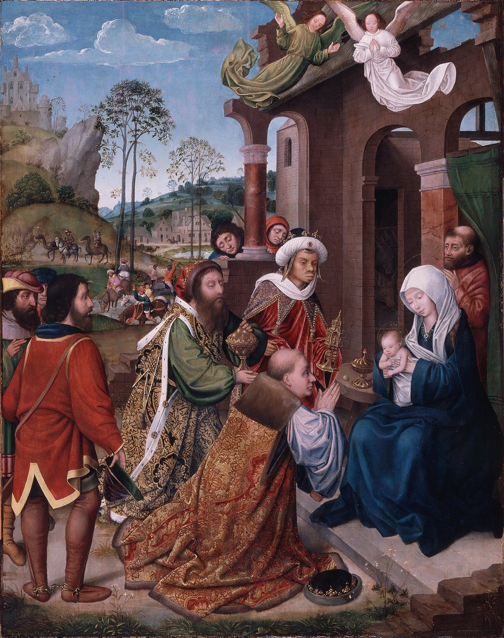 Klanění mudrců, asi 1505 (olej na desce) od Hugo van der (follower of) Goes