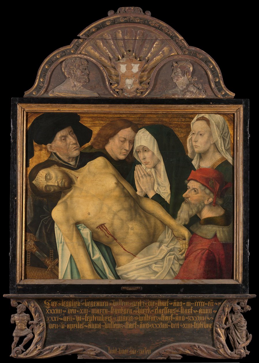 Centrální panel pamětního triptychu, dříve nazývaného Gertzův pamětní triptych, s nářkem od Hugo van der Goes (copy after)