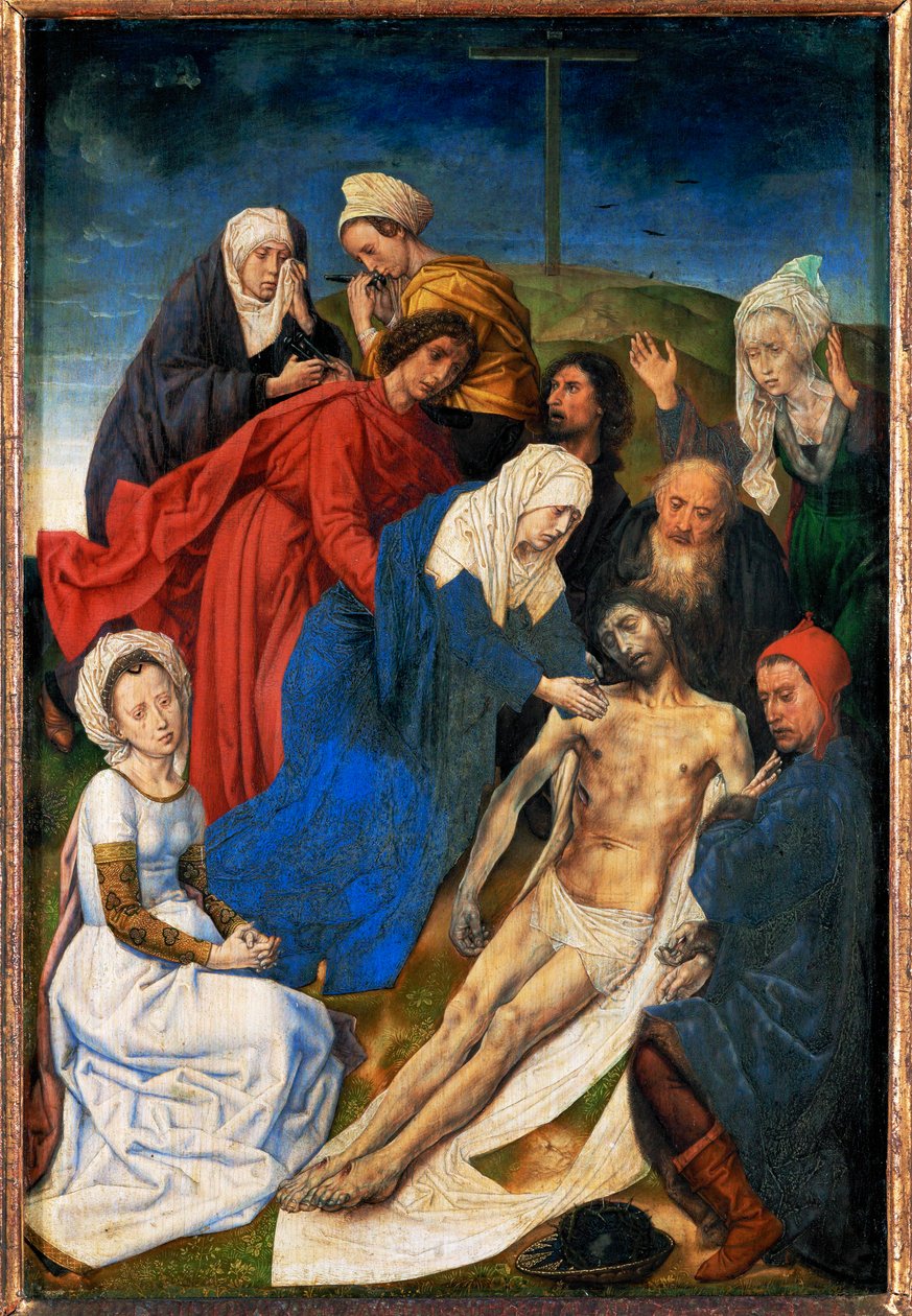 Lamentace. Diptych Pád a vykoupení, pravé křídlo: deplorace... (olej na dubovém dřevě) od Hugo van der Goes