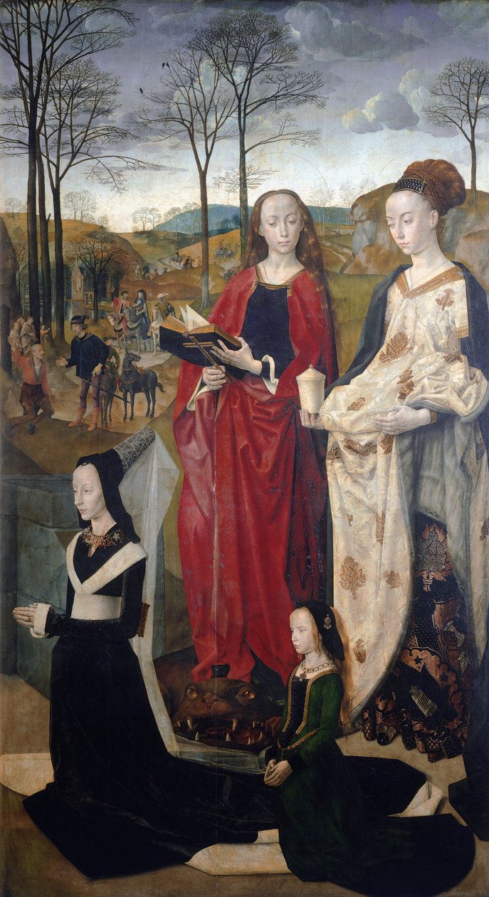 Oltář Portinari: Klanění pastýřů, detail vnitřní části - Olej na dřevě od Hugo van der Goes