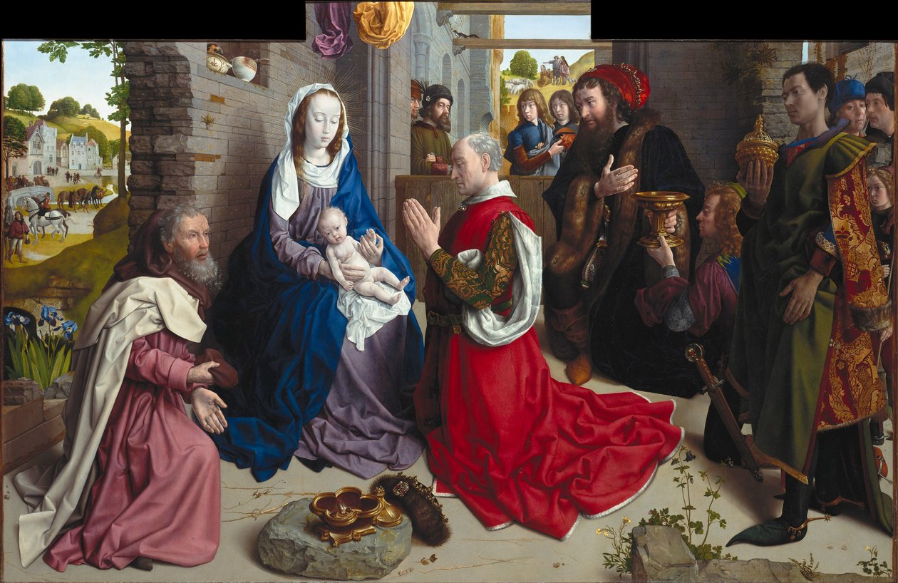 Oltář Klanění králů Monforte Altar, cca 1470 od Hugo van der Goes