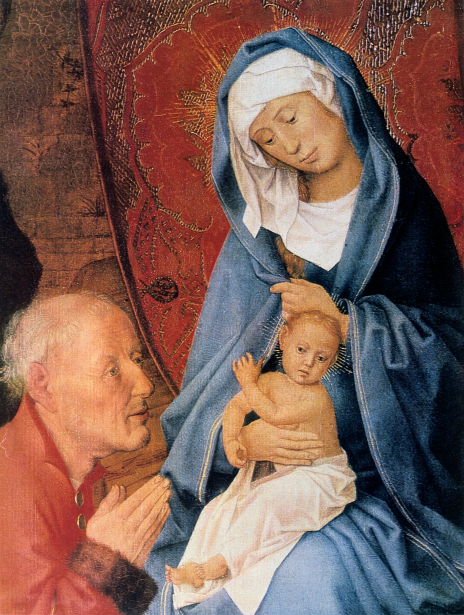 Klanění tří králů, detail, 15. století. od Hugo van der Goes