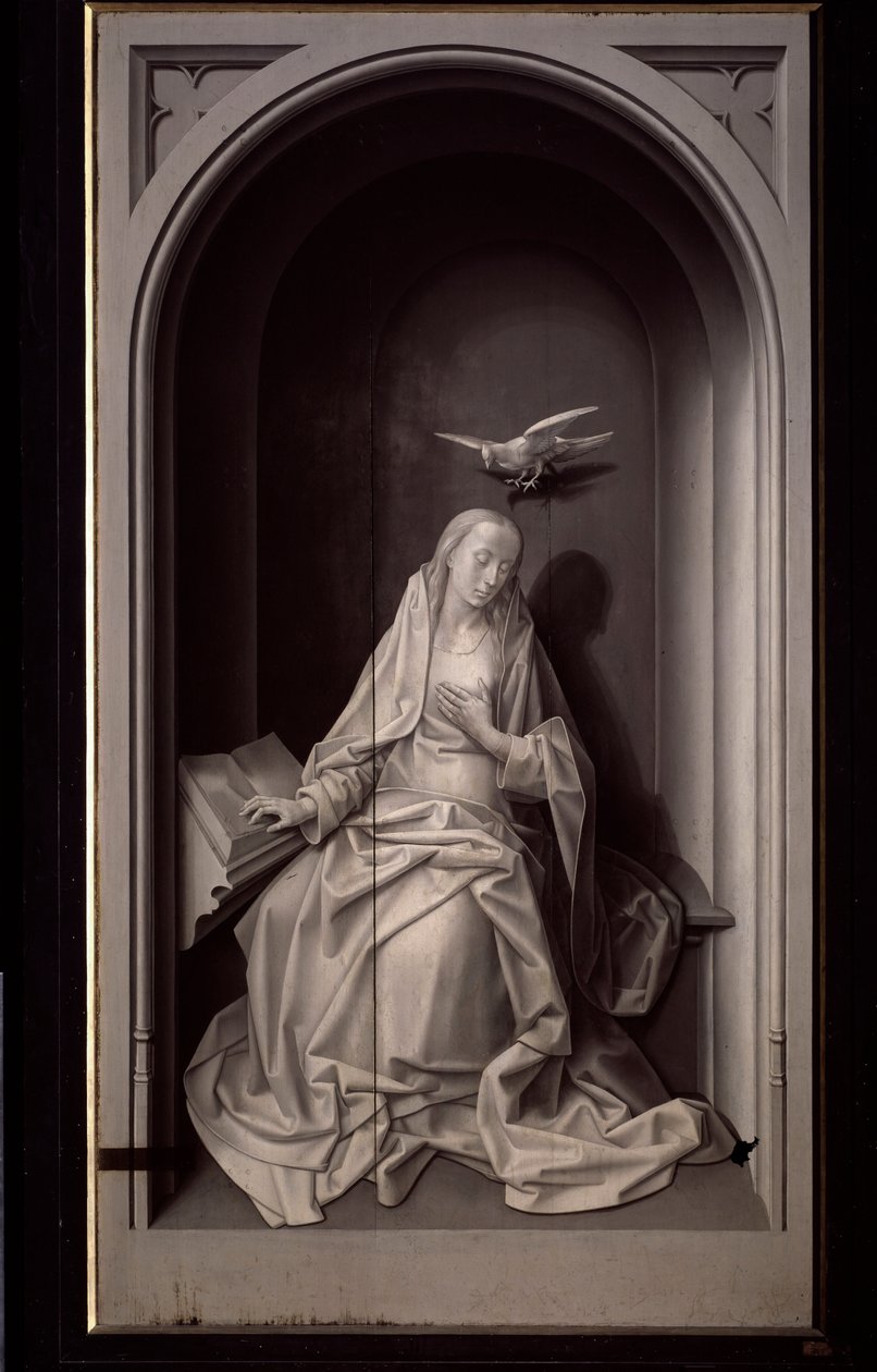 Panna Maria zvěstování, z Portinari Triptych, c.1479 (olej na panelu) od Hugo van der Goes