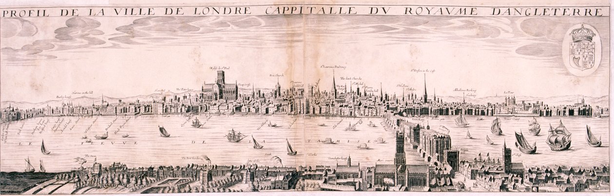 Pohled na Londýn od jihu, 1643 od Hugue Picart