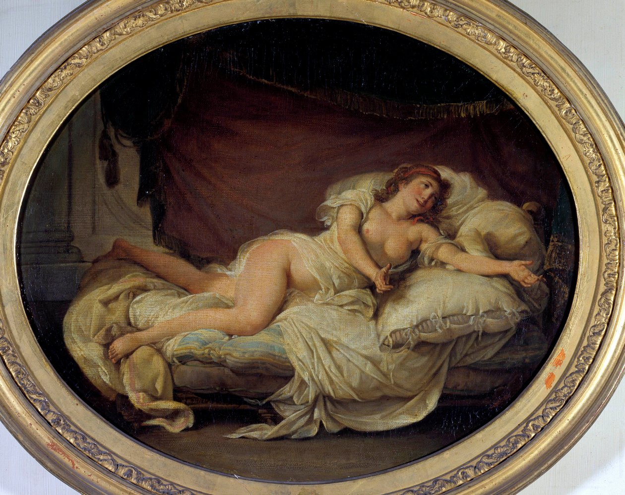 Žena Couchee Painting od Huguese Travala (1728-1785) 1779 Ne. 0,36 x 0,44 m Towers Museum of Fine Arts od Hugues Traval