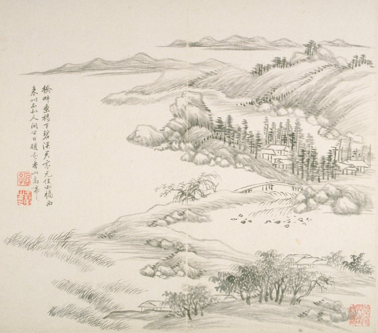 Album After Old Masters And Poems (album (10 listů), tuš na papíře) od Hui Wang