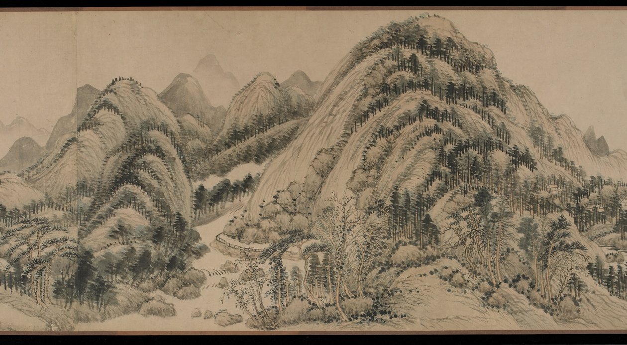 Obydlí v pohoří Fuchun od Hui Wang