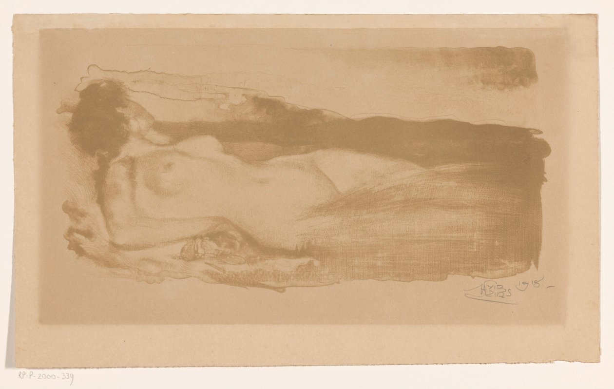 Ležící nahá žena od Huib Luns (signed by artist)