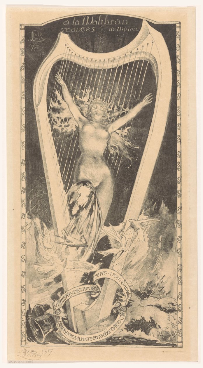 Maria Malibran pro harfu la Malibran (název na objektu) od Huib Luns (signed by artist)