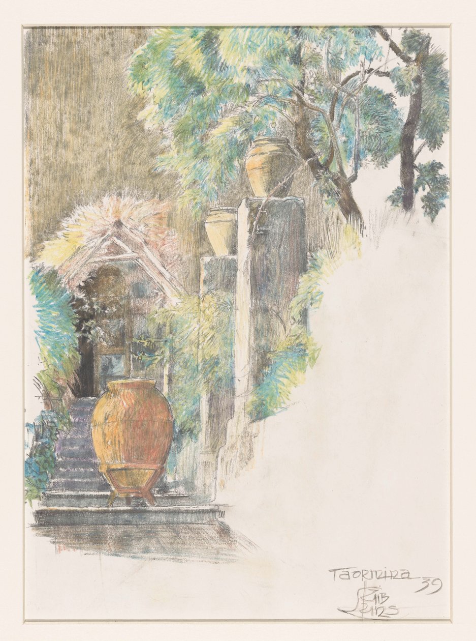 Schody v zahradě v Taormině od Huib Luns (signed by artist)