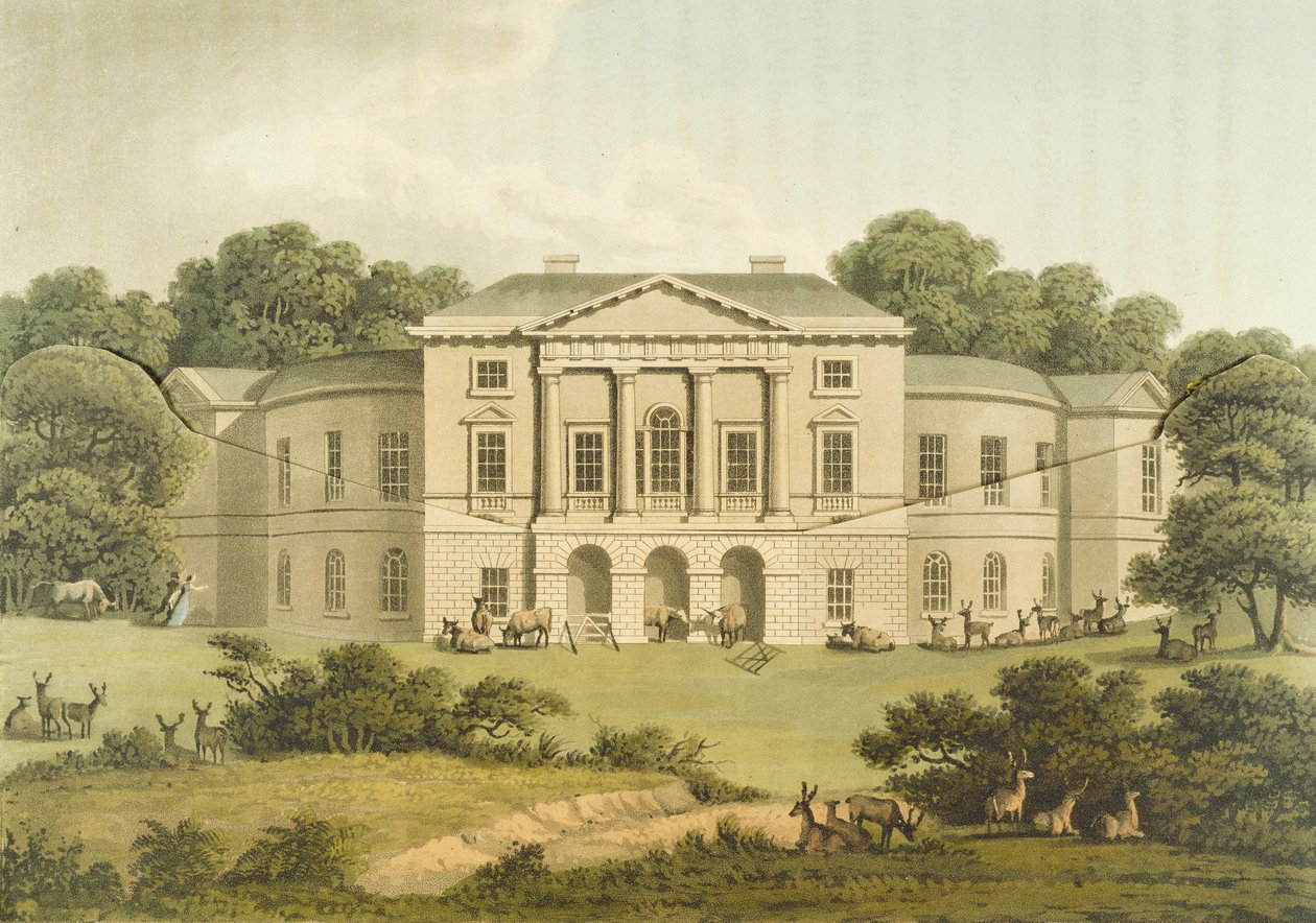 Lord Sidmouth, Richmond Park, z „Fragmenty o teorii a praxi krajinného zahradnictví“, 1816 od Humphry Repton