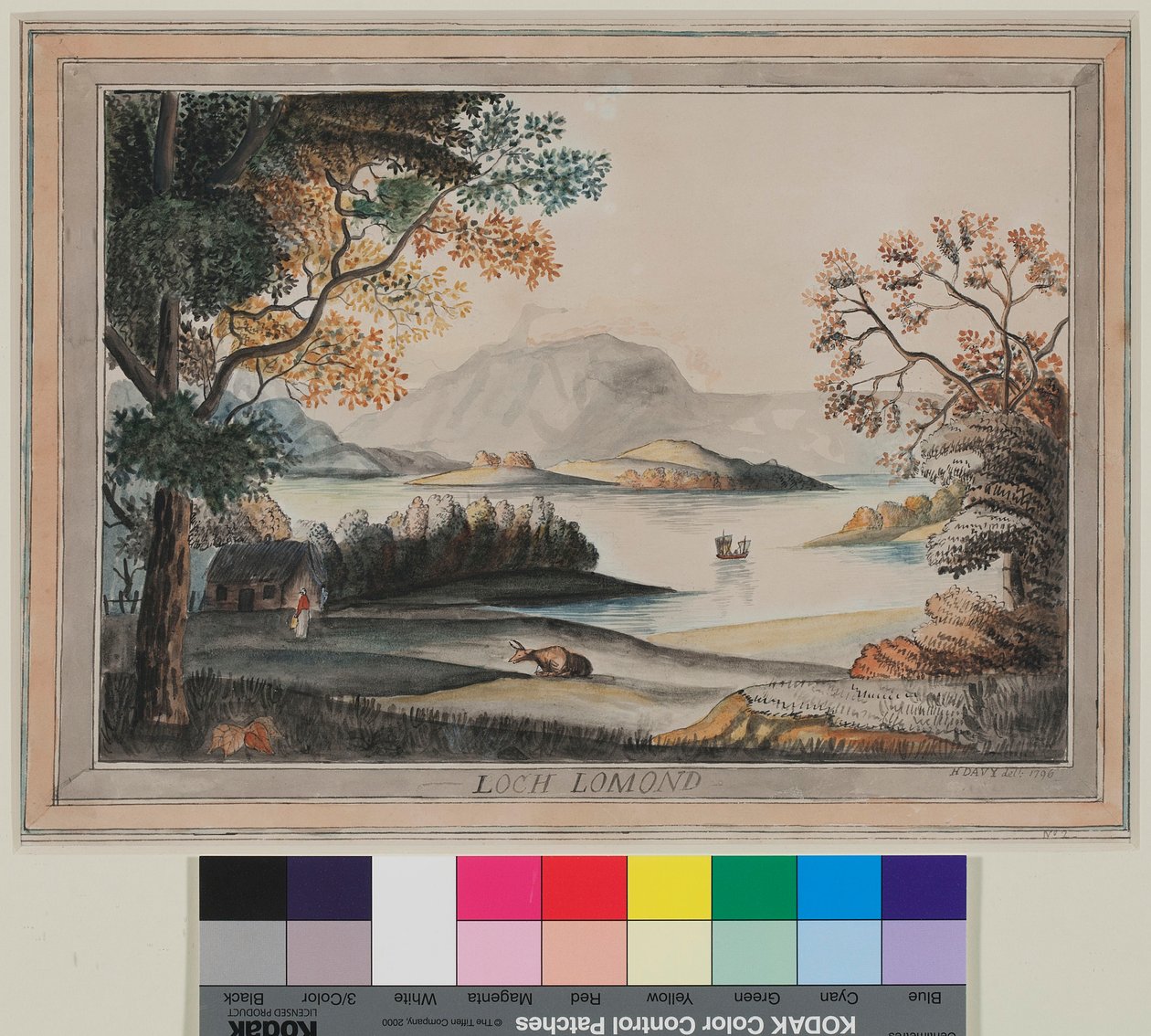 Loch Lomond (akvarel na papíře) od Humphry Davy