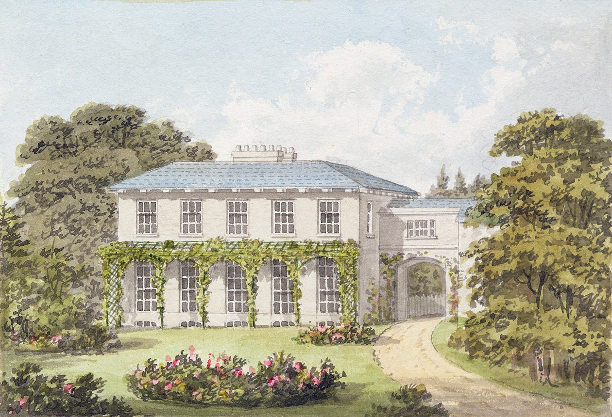 Návrh pro jižní přední část domu na Clapham Common pro Williama Holmea od Humphry Repton