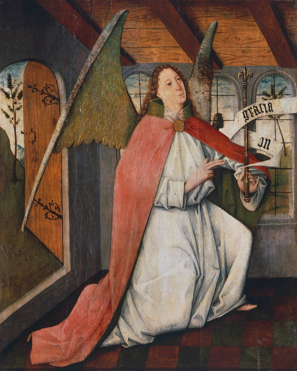 Archanděl Gabriel, detail ze Zvěstování, obraz maďarského neznámého umělce, Maďarsko od Hungarian School
