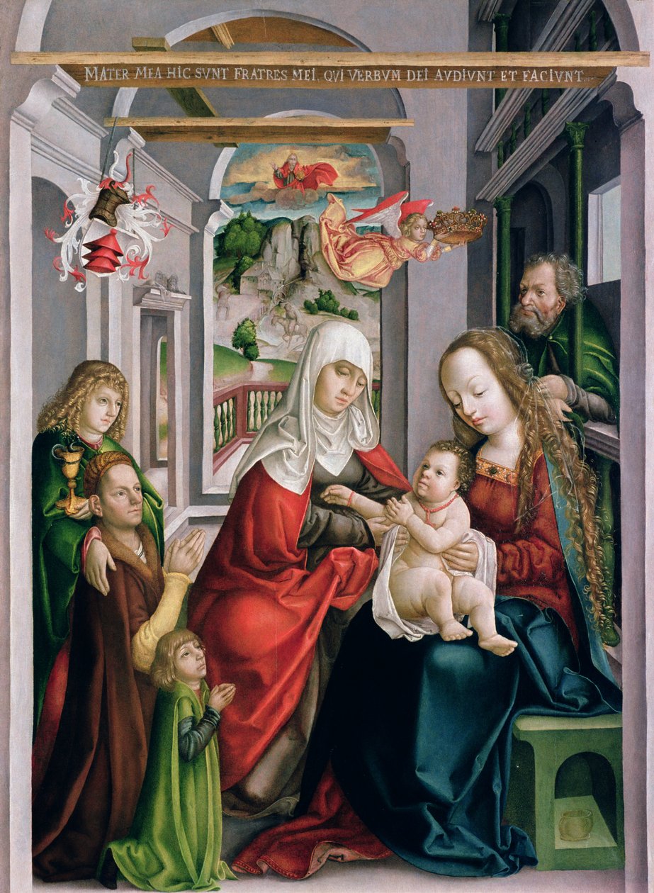 Svatá Anna s Pannou a dítětem, Eperjes, kolem 1520 (tempera na borovém dřevě) od Hungarian School