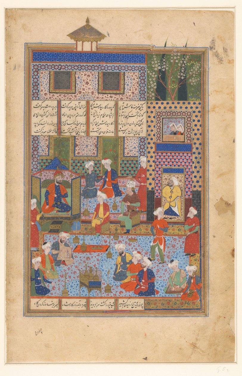 Rustam se loučí se Shah Kai Khusrau od Husain Mirza Baiqara van Herat (manner of)