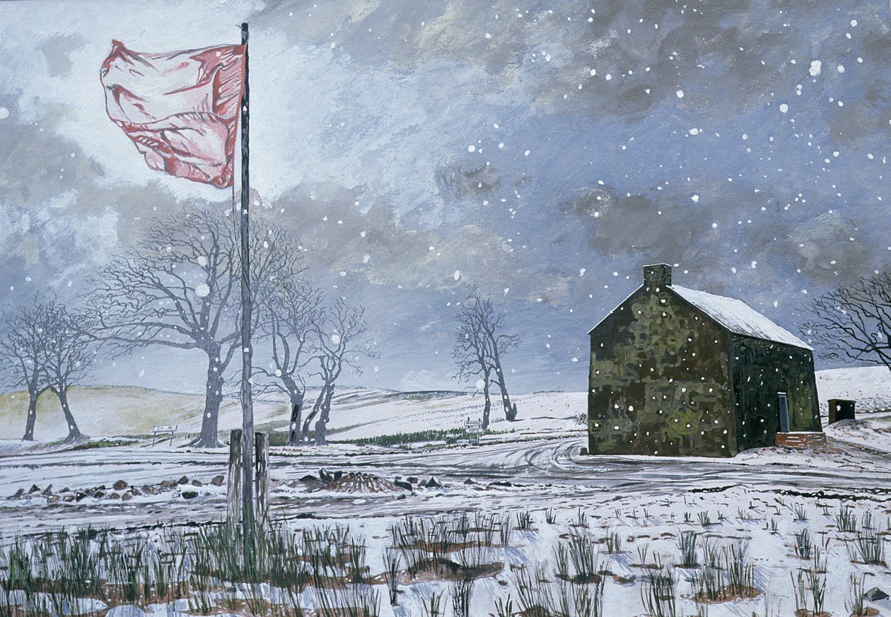 Drovers Arms and the Red Flag, poblíž Garth, 1992 (kvaš na kartě) od Huw S. Parsons