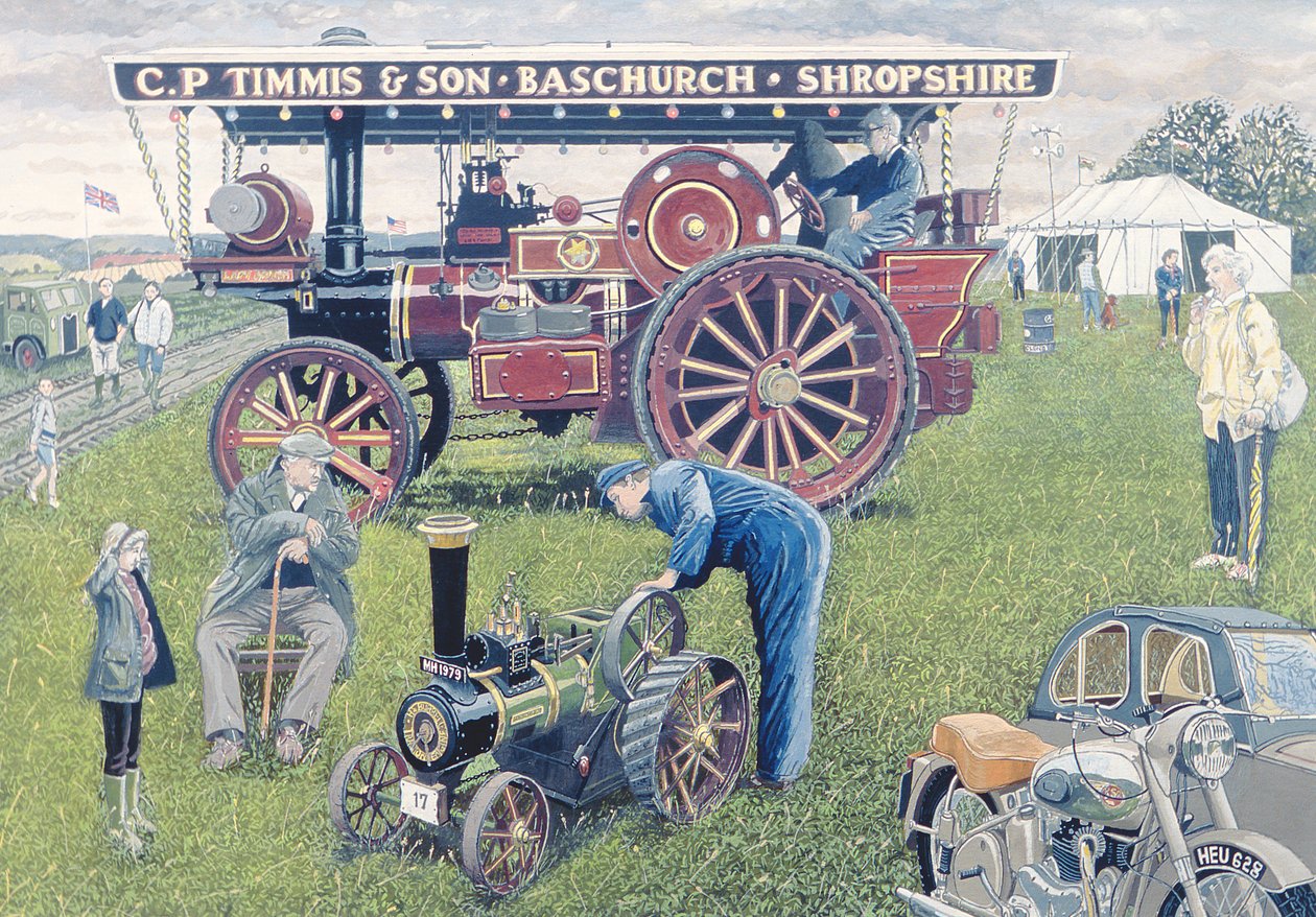 Trakční motory na výstavě, 1993 (kvaš na kartě) od Huw S. Parsons