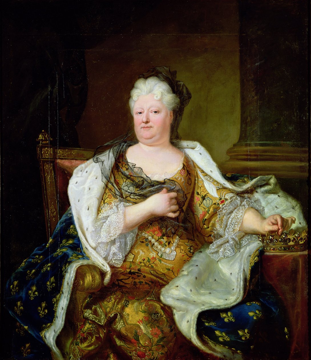 Portrét Alžběty Šarloty Bavorské, vévodkyně Orleánské od Hyacinthe Francois Rigaud