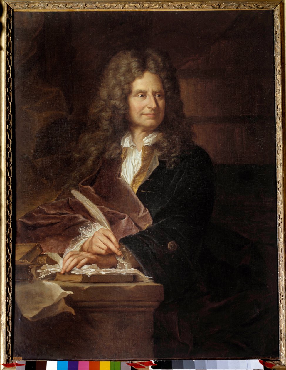 Portrét Nicolase Boileaua (1636 - 1711) dit Boileau Despreaux (Boileau-Despreaux), francouzský spisovatel - Obraz z dílny Hyacinthe Rigaud (1659-1743) od Hyacinthe (studio of) Rigaud