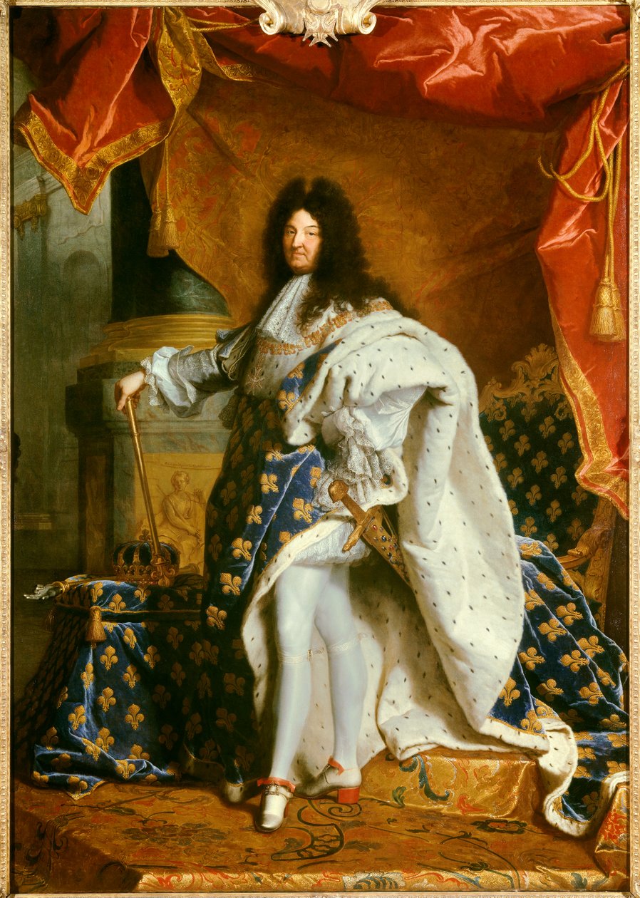 Celovečerní portrét krále Ludvíka XIV od Hyacinthe Francois Rigaud