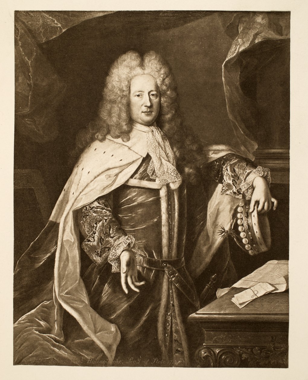 Henry St. John, vikomt z Bollingbroke, pub. 1902 (kolotyp) od Hyacinthe Francois Rigaud