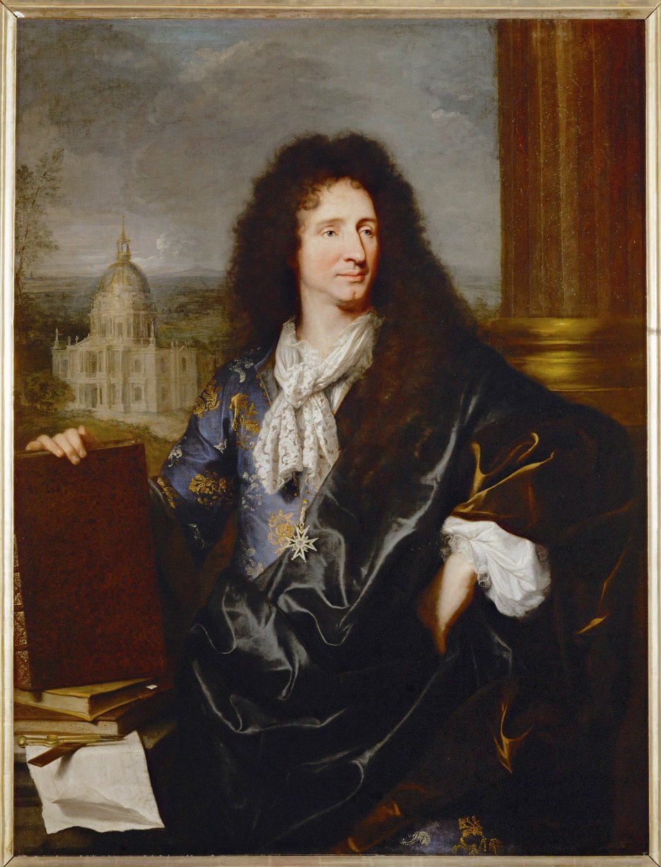 Jules Hardouin-Mansart, první architekt a správce královských budov, namaloval 1685... od Hyacinthe Francois Rigaud