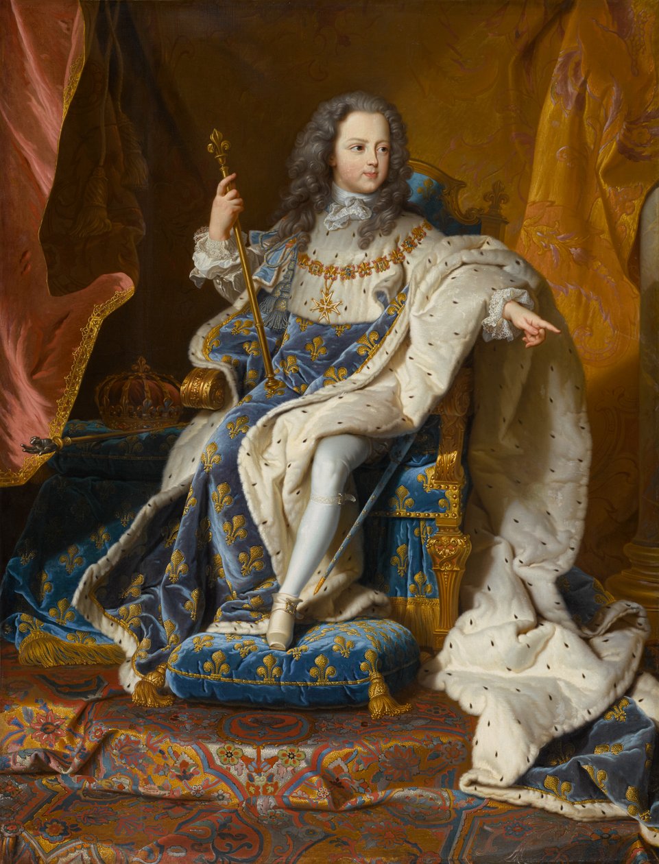 Ludvík XV (1710-1774), cca 1715-1717 (olej na plátně) od Hyacinthe Francois Rigaud