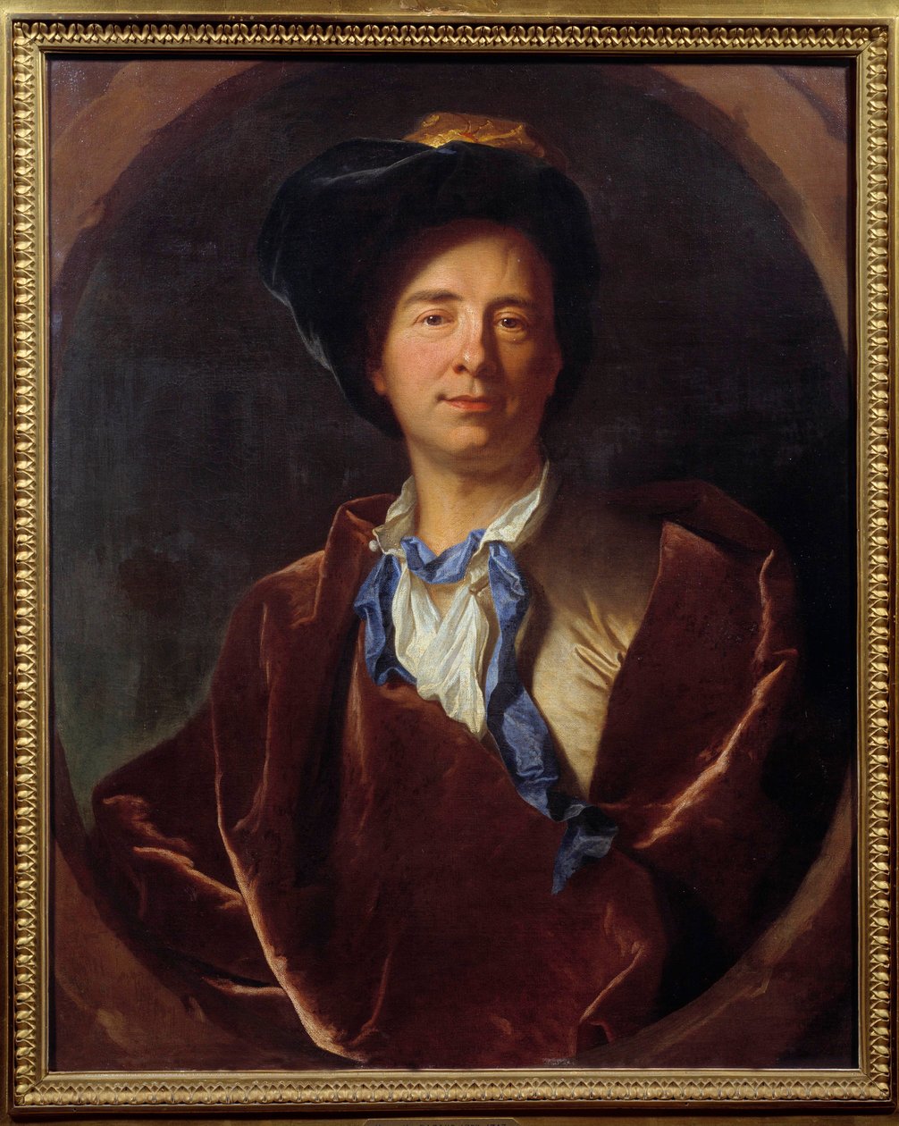 Portrét Bernarda Le Bouyera (Le Bovier) de Fontenelle (1657-1757), francouzského spisovatele Obraz Hyacinthe Rigaud (1659-1743) 1713 Sun. 0,79x0,63 m Montpellier, Fabre Museum -Portrét Bernarda Le Bouyera (Le Bovier) de Fontenelle (1657-1757), francouzskéh od Hyacinthe Francois Rigaud