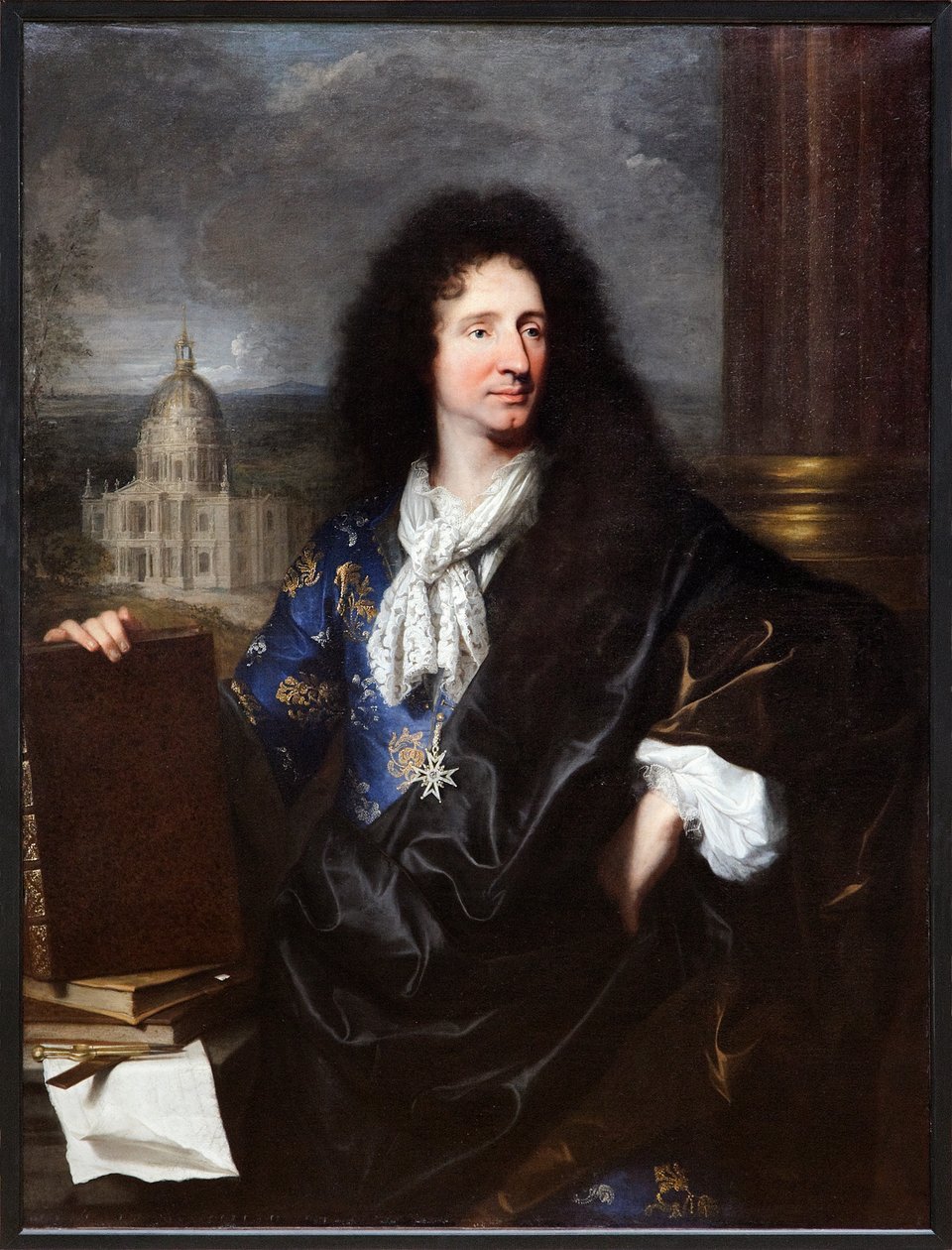 Portrét Julese Hardouina Mansarta (olej na plátně) od Hyacinthe Francois Rigaud