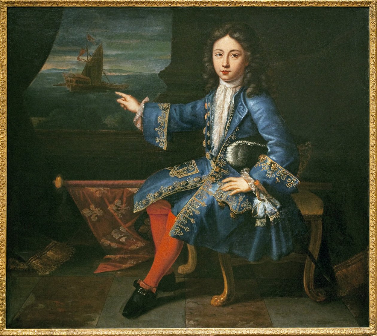 Portrét hraběte z Toulouse (1678-1737). (Uznávaný syn Ludvíka XIV. (1638-1715) a Madame de Montespan (Francoise Athenais, markýza z Montespanu od Hyacinthe Francois Rigaud