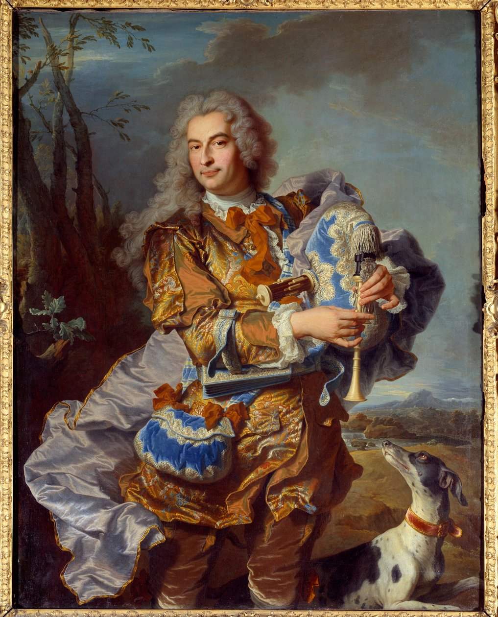Portrét prezidenta moždíř Gueidan v Celadonu nebo hráč na musette Malba Hyacinthe Rigaud (1659-1743) 1735 Ne. 1,46x1,33 m Gaspard Aix en Provence, Musee Granet od Hyacinthe Francois Rigaud