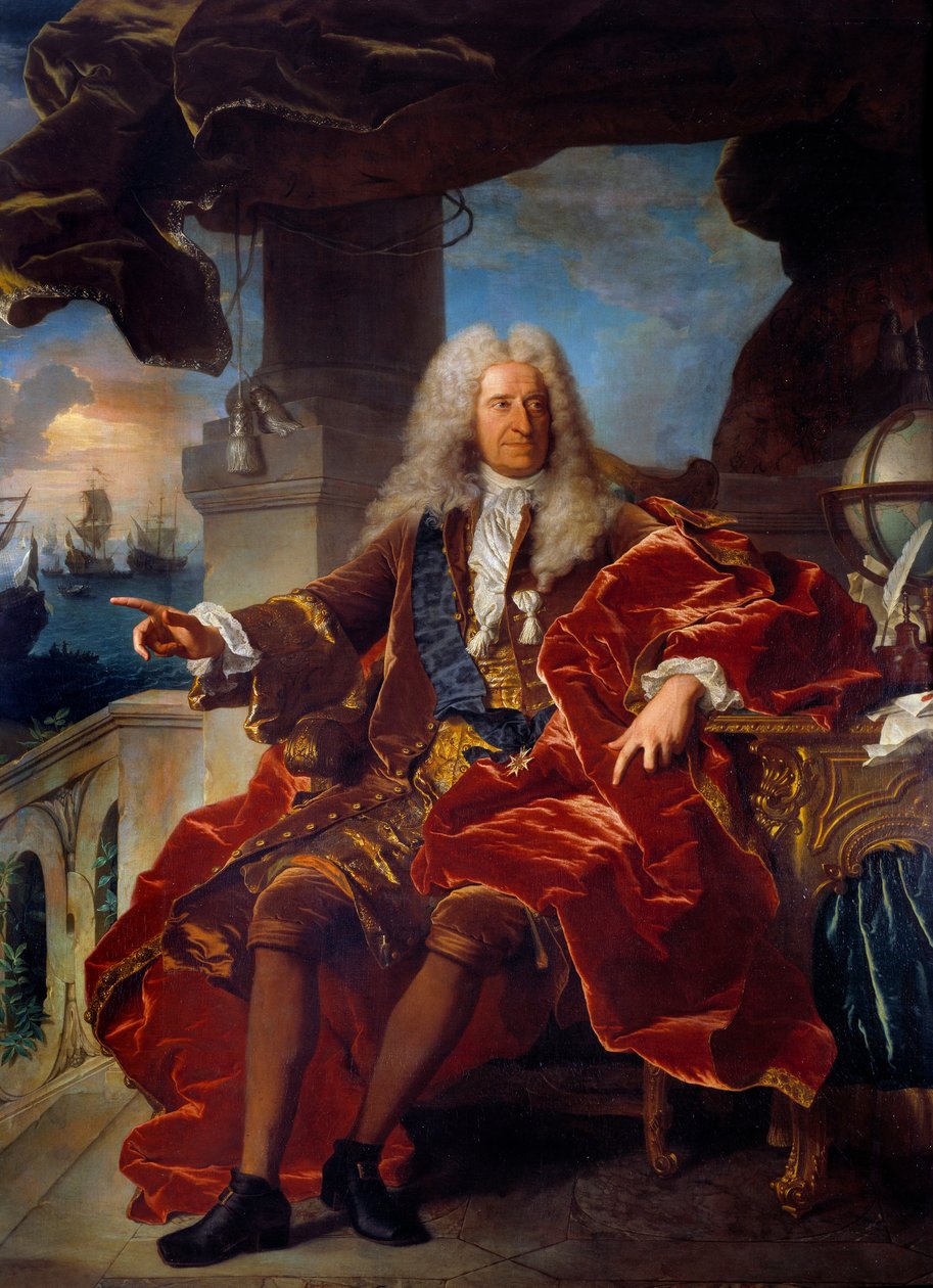 Portrét bankéře Samuela Bernarda (1651-1739) Obraz Hyacinthe Rigaud (1659-1743) 18. století Sun. 2,65 x 1,66 m od Hyacinthe Francois Rigaud