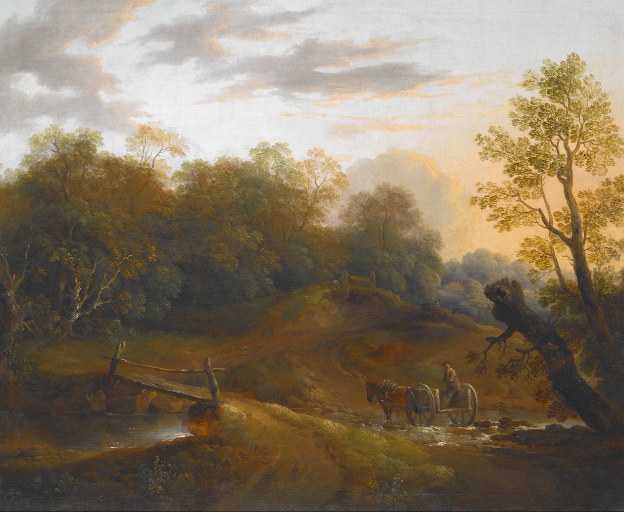 Pony Cart Crossing a Woodland Brook od II Barker Benjamin