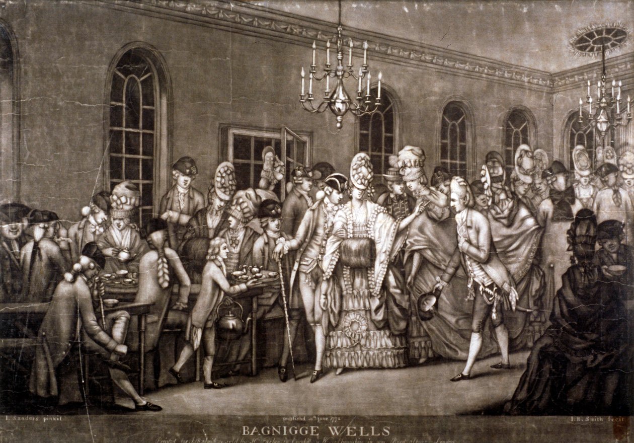 Pohled na přeplněnou místnost v Bagnigge Wells, Londýn, 1772. od IR Smith