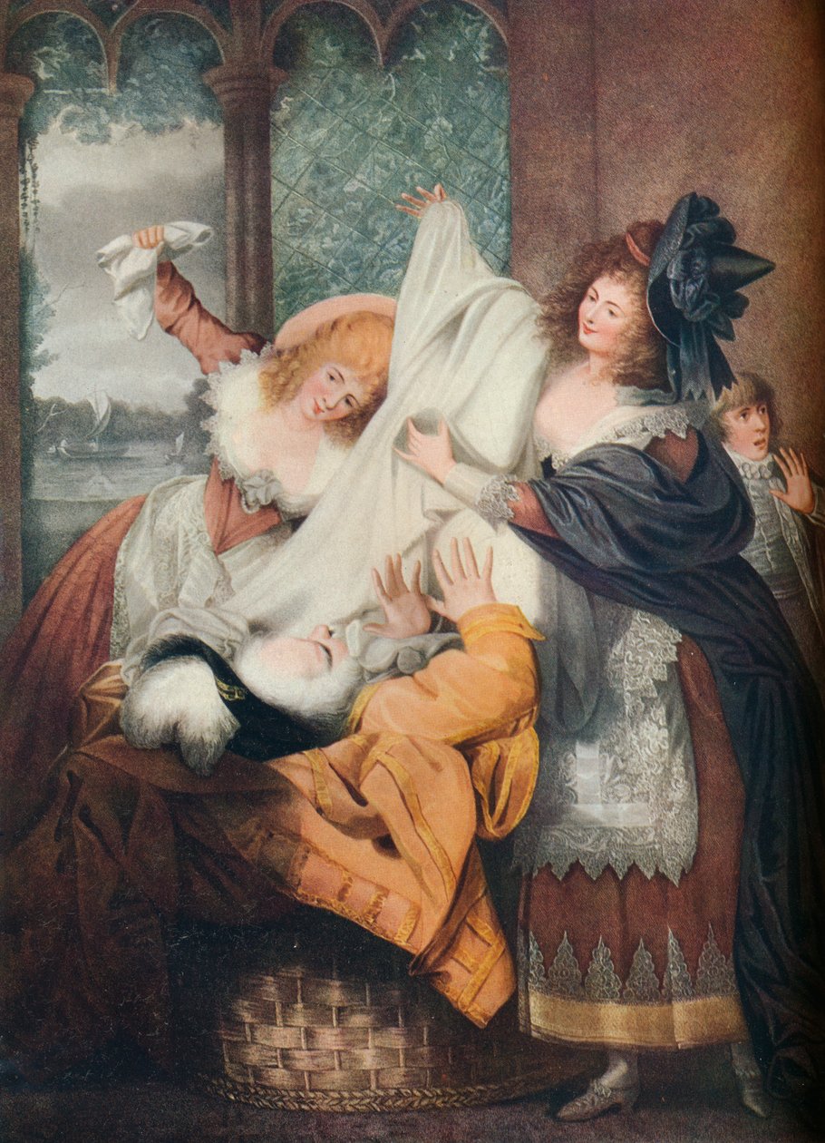 Merry Wives of Windsor: Act III, Scéna III, c18. století od I. P. Simon
