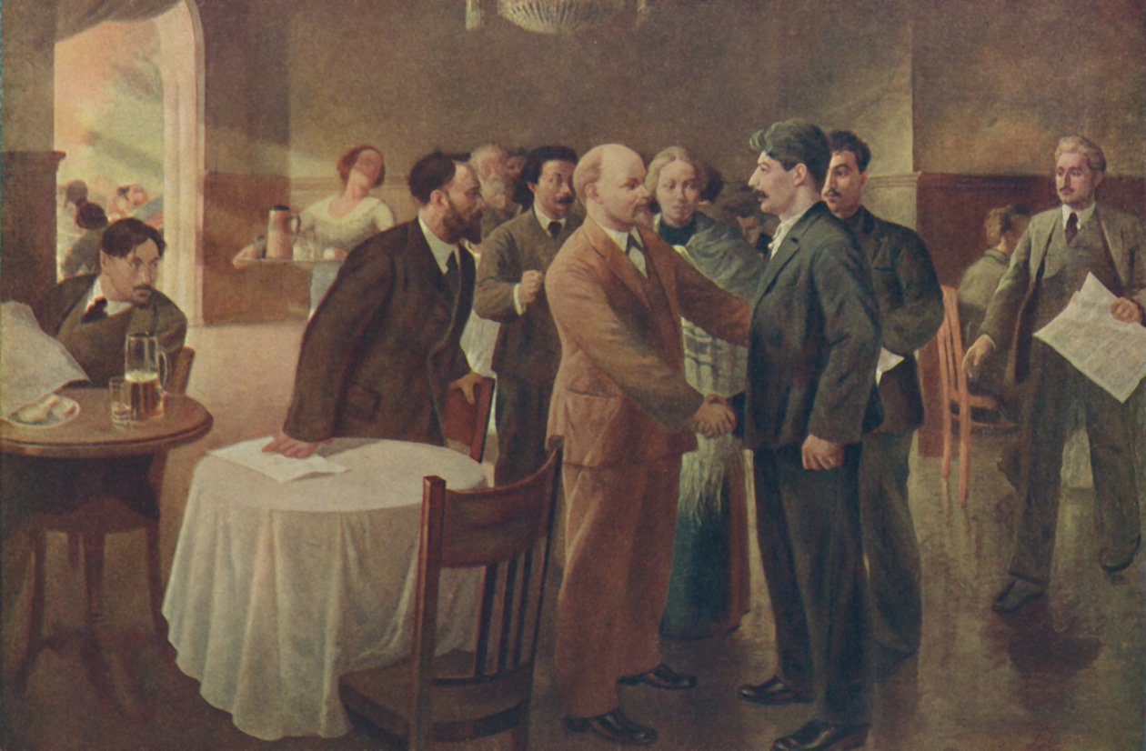 „První setkání Lenina a Stalina, Tammerfors Finsko, prosinec 1905“, 1939. od I Vepkhvadze