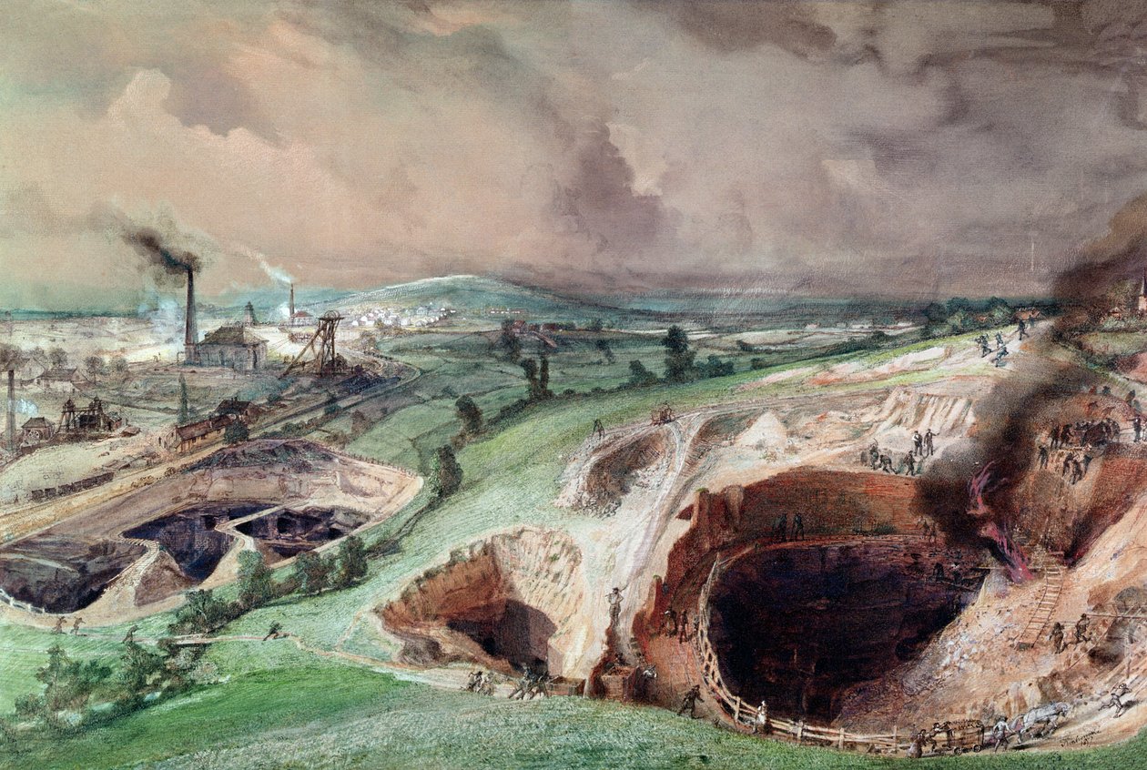 Povrchové doly v Blanzy, Saone-et-Loire, 1857 od Ignace Francois Bonhomme