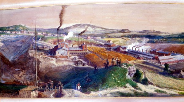 Průmyslová krajina v uhelném poli Blanzy, Saone-et-Loire od Ignace Francois Bonhomme