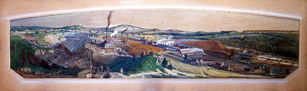 Průmyslová krajina v uhelném poli Blanzy, Saone-et-Loire od Ignace Francois Bonhomme