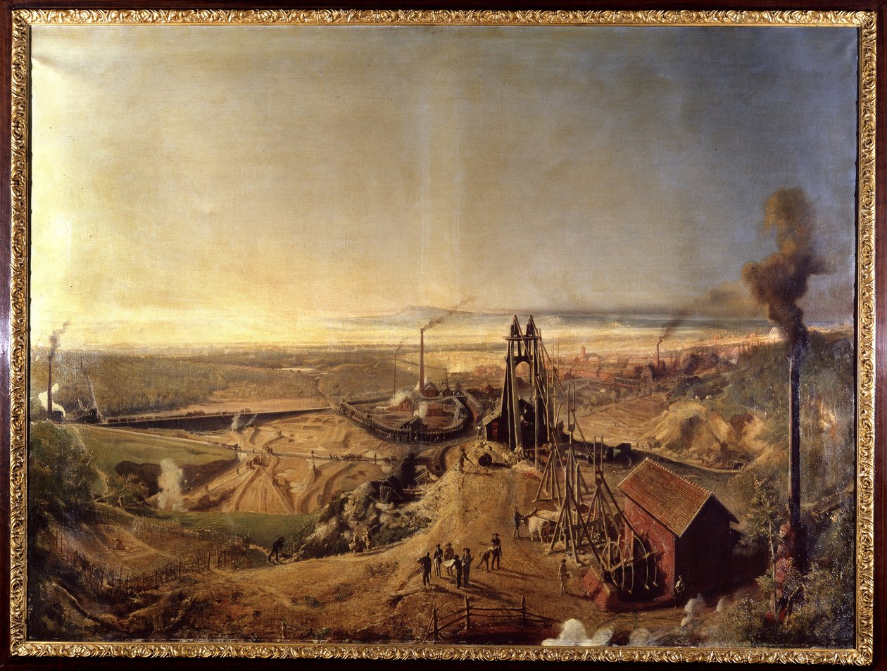 Důl na hlínu Montchanin a sklep. Obraz Francis Bonhomme od Ignace Francois Bonhomme