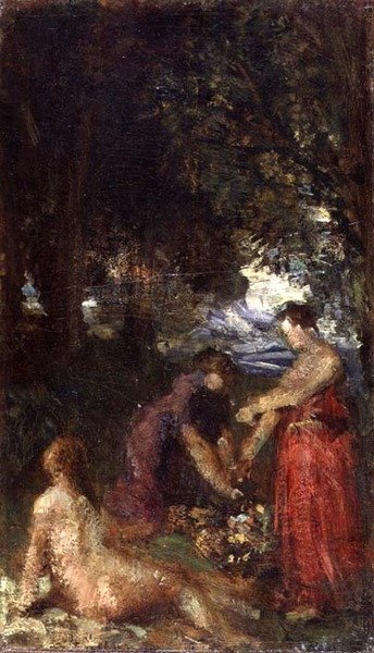 Koupající se (olej na plátně) od Ignace Henri Jean Fantin Latour