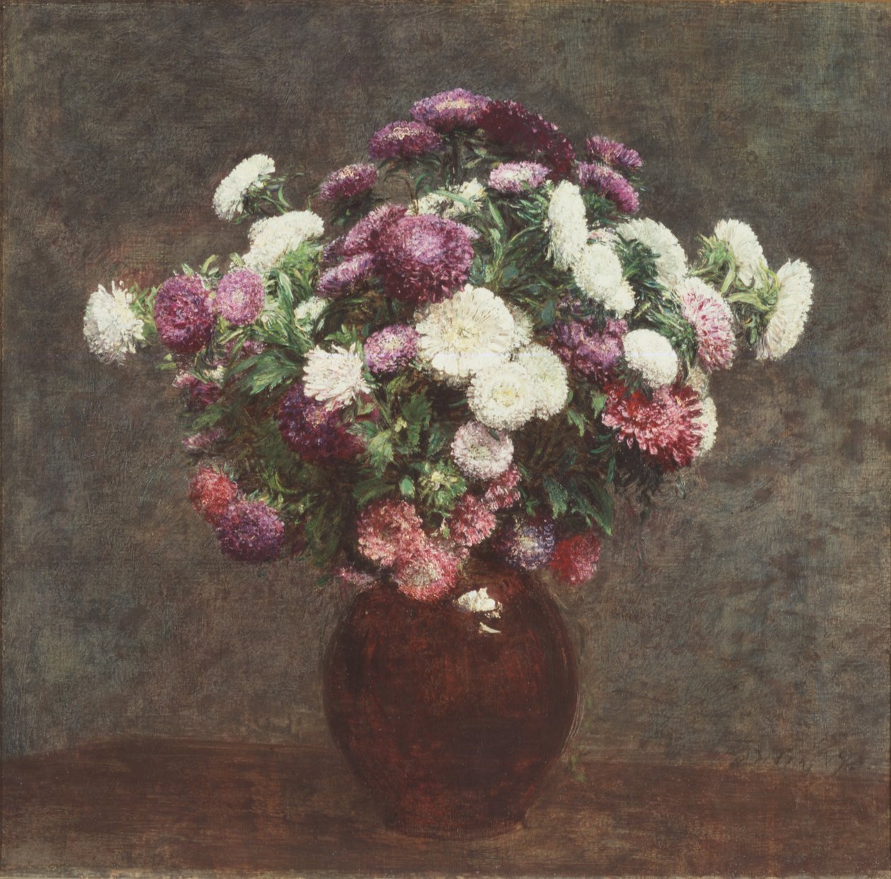 Astry ve váze od Ignace Henri Jean Fantin Latour