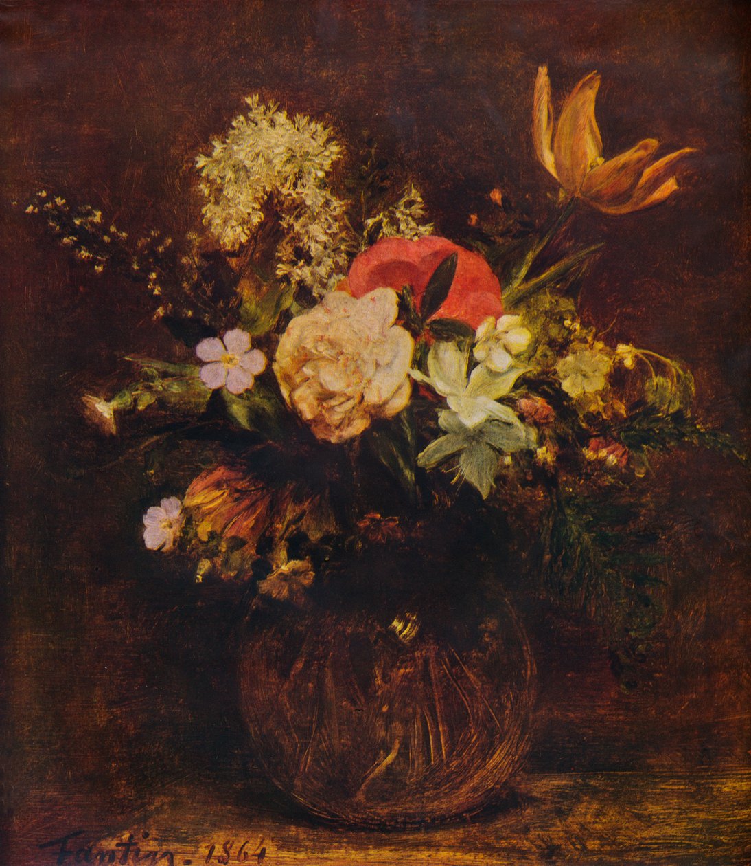Mísa květin, 1864, 1935. od Ignace Henri Jean Fantin Latour