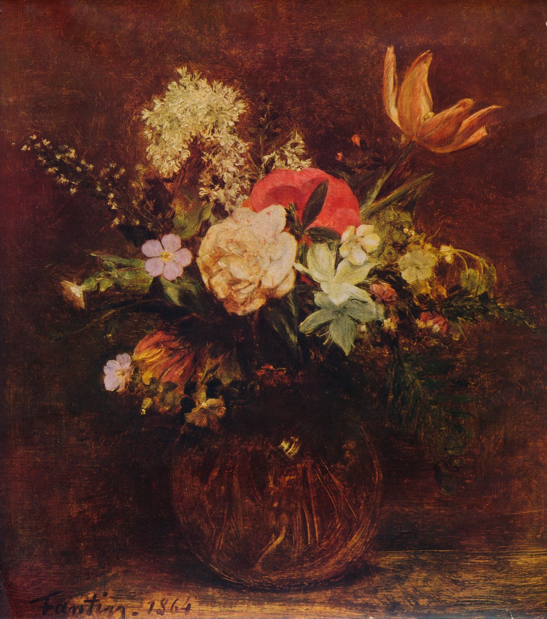 Mísa květin, 1864, 1935. od Ignace Henri Jean Fantin Latour