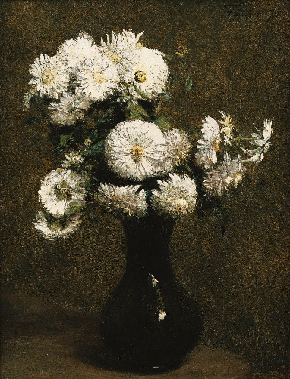 Chryzantémy; Chryzantémy, 1871 od Ignace Henri Jean Fantin Latour
